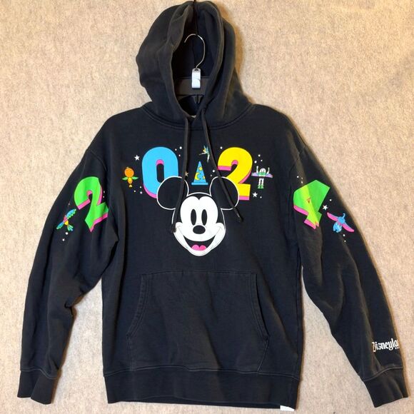 Disney Tops - Disneyland Resort 2024 Mickey Mouse Graphic Hoodie Adult Small Black Pullover